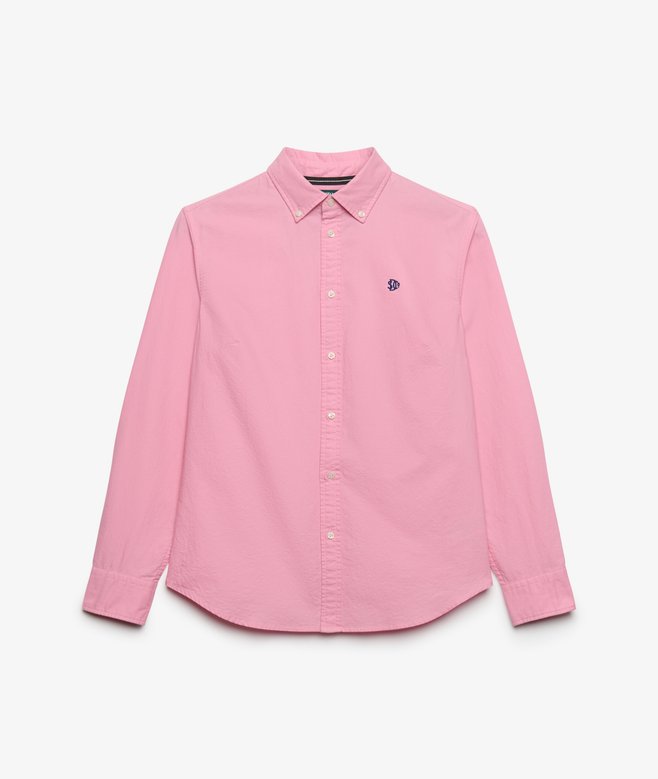 womens Slim Oxford Button Down Long Sleeve Shirt in PUNCH PINK | Superdry US womens Slim Oxford Button Down Long Sleeve Shirt in PUNCH PINK | Superdry US