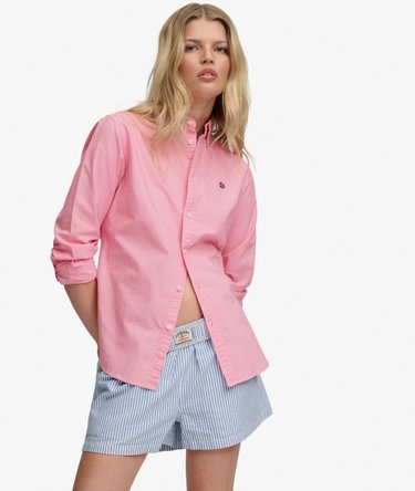 Slim Oxford Button Down Overhemd met Lange Mouwen Image 1