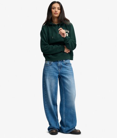 Athletic Essential Applique Cropped Hoodie Image 3