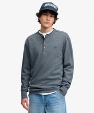 Haut Col Grand-P&egrave;re Gaufr&eacute; Mini Slub Manches Longues