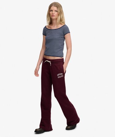 Athletic Embroidered Flare Joggers Image 2
