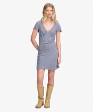 Printed Sweetheart Short Sleeve Mini Dress