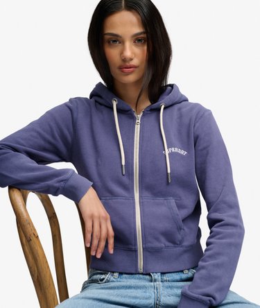Essential Logo Cropped Zip Hoodie Image 2