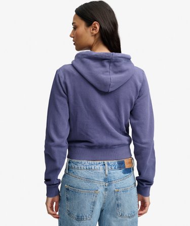Essential Logo Cropped Zip Hoodie Image 5