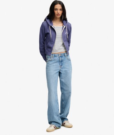 Essential Logo Cropped Zip Hoodie Image 3