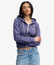Essential Logo Cropped Zip Hoodie