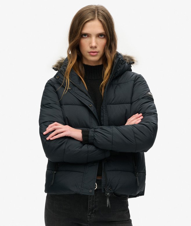 Hooded Mid Layer Short Jacket