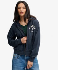 Athletic Essential Relaxed Crop Zip Hoodie
