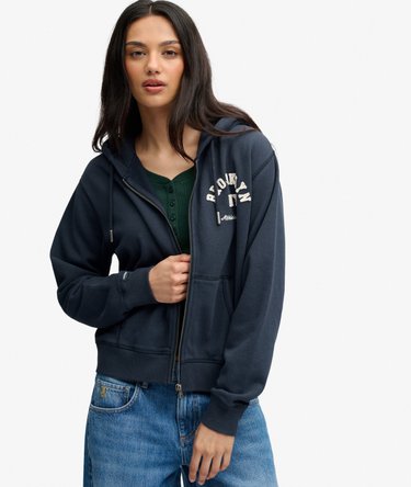 Athletic Essential Relaxed Crop Zip Hoodie Image 1