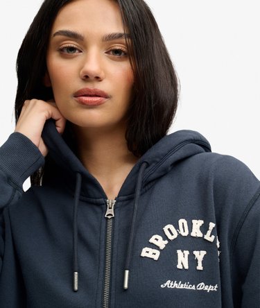 Athletic Essential Relaxed Crop Zip Hoodie Image 4