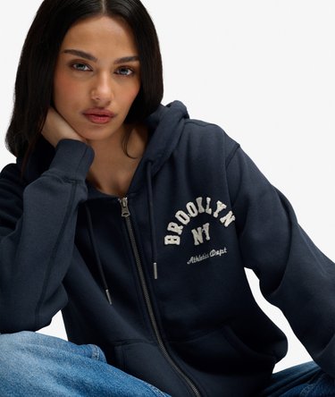 Athletic Essential Relaxed Crop Zip Hoodie Image 2