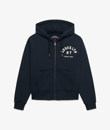 Athletic Essential Relaxed Crop Zip Hoodie Image 8