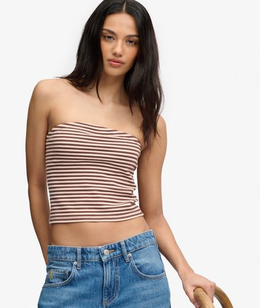 Athletic Essentials Stripe Jersey Bandeau Top Image 2