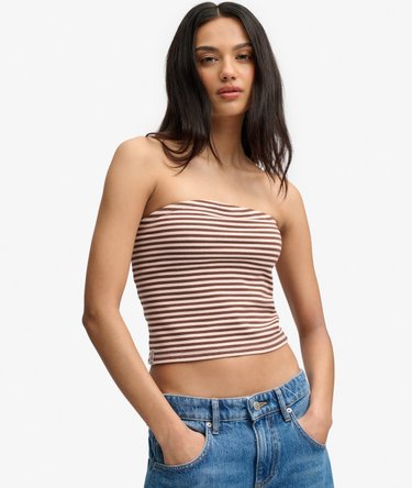 Athletic Essentials Stripe Jersey Bandeau Top Image 1