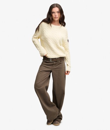 Slouchy Cable Knit Jumper Image 3