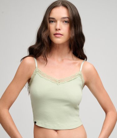 Essential Crop Top met Kanten Afwerking Image 4