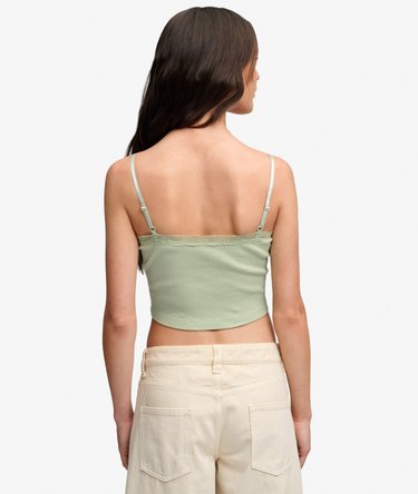 Essential Crop Top met Kanten Afwerking Image 5
