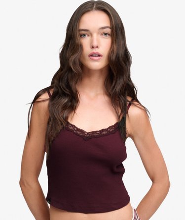 Essential Crop Top met Kanten Afwerking Image 4