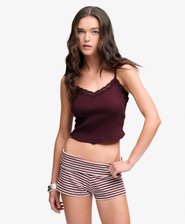 Essential Crop Top met Kanten Afwerking