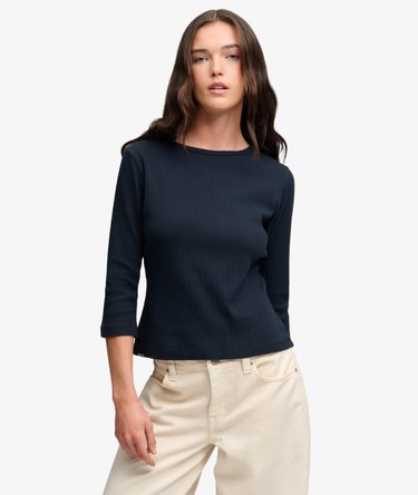 Athletic Essentials Pointelle Topp med Halvlange Ermer Image 1