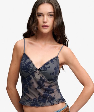 Flocked Mesh Cami Top Image 4