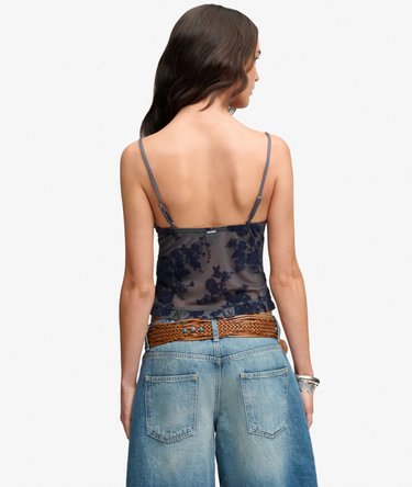 Flocked Mesh Cami Top Image 5