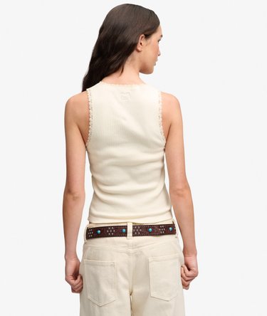 Vintage Lace Trim Vest Image 5