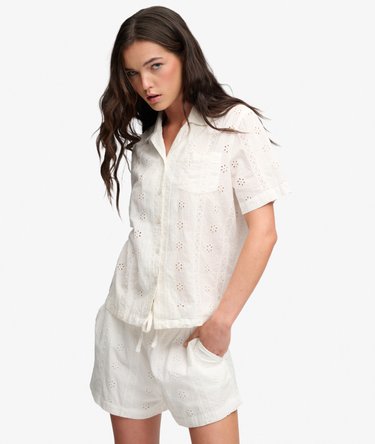 Heritage Broderie Korte Mouw Overhemd Image 1