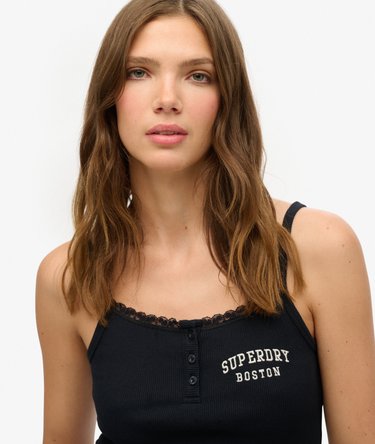 Athletic Essentials Embroidered Button Cami Top Image 3