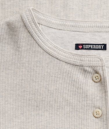 Athletic Essential Waffle Button Long Sleeve Top Image 6