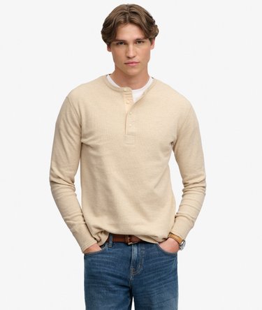 Camiseta Cuello Mao Waffle Manga Larga Image 1