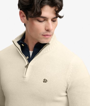 Strickpullover mit Halbrei&szlig;verschluss und schmaler Passform Image 4