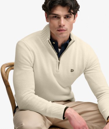 Strickpullover mit Halbrei&szlig;verschluss und schmaler Passform Image 2
