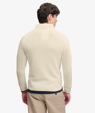 Strickpullover mit Halbrei&szlig;verschluss und schmaler Passform Image 5