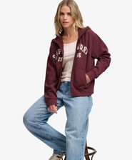 Athletic Essential Relaxed Crop Zip Hoodie