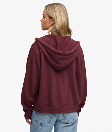 Athletic Essential Relaxed Crop Zip Hoodie Image 5