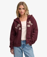 Athletic Essential Relaxed Crop Zip Hoodie