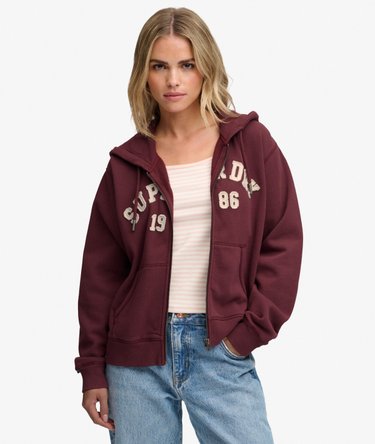 Athletic Essential Relaxed Crop Zip Hoodie Image 1