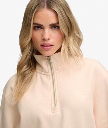Sweatshirt demi-zip avec logo brod&eacute; Signature Image 4