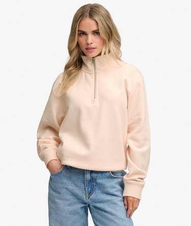 Sweatshirt demi-zip avec logo brod&eacute; Signature Image 1