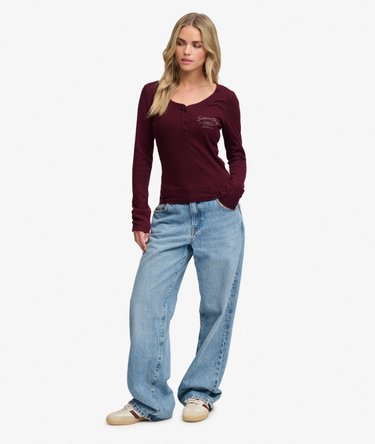 Athletic Button Down Long Sleeve Top Image 3