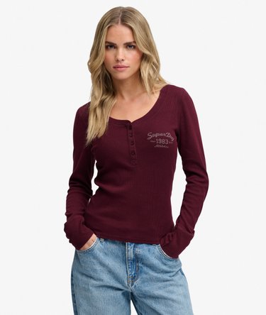 Athletic Button Down Long Sleeve Top Image 1