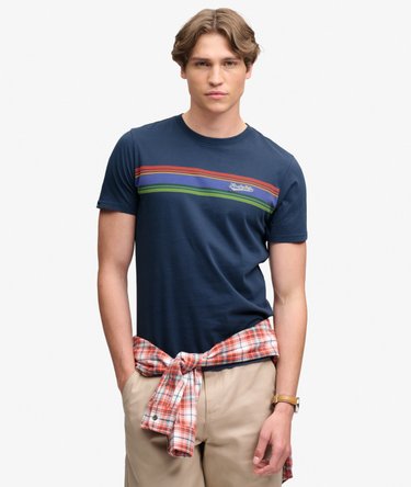 T-shirt Outdoor Stripe Logo D&eacute;contract&eacute; Image 1