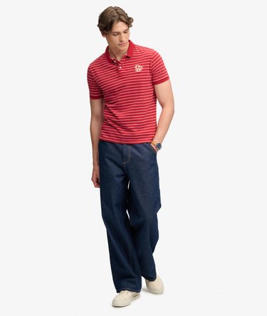 Vintage Stripe Jersey Polo Shirt Image 3