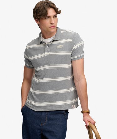Vintage Stripe Jersey Polo Shirt Image 1