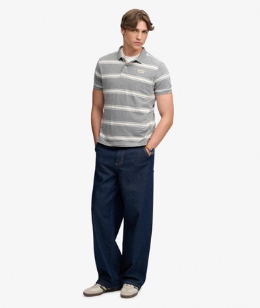 Vintage Stripe Jersey Polo Shirt Image 3