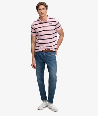 Vintage Stripe Jersey Polo Shirt Image 3