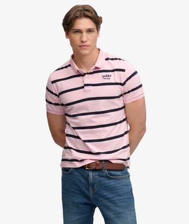 Vintage Stripe Jersey Polo Shirt Image 1
