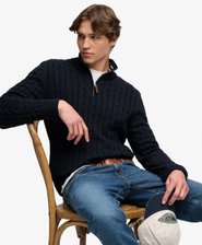 Organic Cotton Classic Cable Half-Zip Jumper
