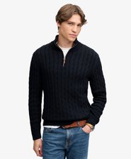 Organic Cotton Classic Cable Half-Zip Jumper